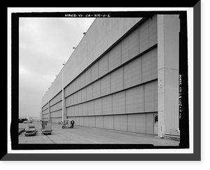 Historic Framed Print, Douglas Aircraft Company Long Beach Plant, Aircraft Hangar, 3855 Lakewood Boulevard, Long Beach, Los Angeles County, CA - 2,  17-7/8" x 21-7/8"