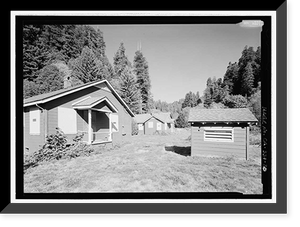 Historic Framed Print, Prairie Creek Fish Hatchery, Hwy. 101, Orick, Humboldt County, CA - 20,  17-7/8" x 21-7/8"