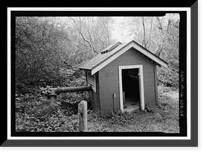 Historic Framed Print, Prairie Creek Fish Hatchery, Hwy. 101, Orick, Humboldt County, CA - 24,  17-7/8" x 21-7/8"