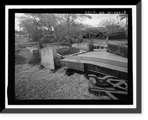 Historic Framed Print, U.S. Naval Base, Pearl Harbor, Ferry Landing Type, Halawa Landing on Ford Island, Pearl Harbor, Honolulu County, HI - 3,  17-7/8" x 21-7/8"