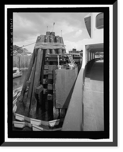 Historic Framed Print, U.S. Naval Base, Pearl Harbor, Ferry Landing Type, Halawa Landing on Ford Island, Pearl Harbor, Honolulu County, HI - 9,  17-7/8" x 21-7/8"