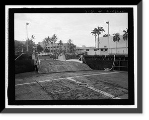 Historic Framed Print, U.S. Naval Base, Pearl Harbor, Ferry Landing Type, Halawa Landing on Ford Island, Pearl Harbor, Honolulu County, HI - 11,  17-7/8" x 21-7/8"