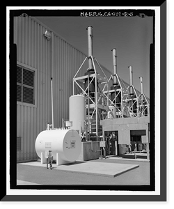 Historic Framed Print, Beale Air Force Base, Perimeter Acquisition Vehicle Entry Phased-Array Warning System, Power Plant, End of Spencer Paul Road, north of Warren Shingle, Marysville vicinity, Yuba County, CA - 5,  17-7/8" x 21-7/8"