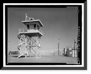 Historic Framed Print, Beale Air Force Base, Perimeter Acquisition Vehicle Entry Phased-Array Warning System, Guard Tower, End of Spencer Paul Road, north of Warren Shingle, Marysville vicinity, Yuba County, CA,  17-7/8" x 21-7/8"