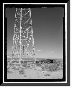 Historic Framed Print, Naval Ordnance Test Station Inyokern, Randsburg Wash Facility Target Test Towers, Tower Road, China Lake vicinity, Kern County, CA - 8,  17-7/8" x 21-7/8"