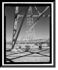Historic Framed Print, Naval Ordnance Test Station Inyokern, Randsburg Wash Facility Target Test Towers, Tower Road, China Lake vicinity, Kern County, CA - 9,  17-7/8" x 21-7/8"