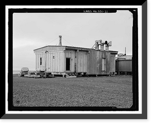 Historic Framed Print, POW-3 Distant Early Warning Line Station, Bullen Point, Prudhoe Bay vicinity, North Slope Borough, AK - 21,  17-7/8" x 21-7/8"