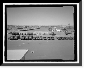 Historic Framed Print, Mare Island Naval Shipyard, Finger Piers 22 & 23, Railroad Avenue near Eighteenth Street, Vallejo, Solano County, CA,  17-7/8" x 21-7/8"