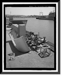Historic Framed Print, Mare Island Naval Shipyard, Finger Piers 22 & 23, Railroad Avenue near Eighteenth Street, Vallejo, Solano County, CA - 13,  17-7/8" x 21-7/8"