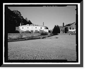 Historic Framed Print, Naval Training Station, Senior Officers' Quarters District, Quarters No. 1, Naval Station Treasure Island, 1 Whiting Way, Yerb, San Francisco, San Francisco County, CA,  17-7/8" x 21-7/8"