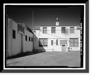 Historic Framed Print, U.S. Inspection Station, Main Building, California State Highway 188, Tecate Road, Tecate, San Diego County, CA - 7,  17-7/8" x 21-7/8"