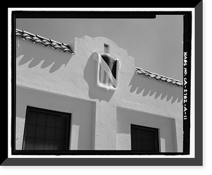 Historic Framed Print, U.S. Inspection Station, Main Building, California State Highway 188, Tecate Road, Tecate, San Diego County, CA - 11,  17-7/8" x 21-7/8"