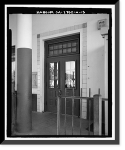 Historic Framed Print, U.S. Inspection Station, Main Building, California State Highway 188, Tecate Road, Tecate, San Diego County, CA - 13,  17-7/8" x 21-7/8"