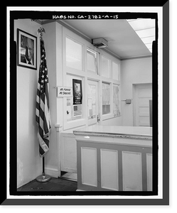 Historic Framed Print, U.S. Inspection Station, Main Building, California State Highway 188, Tecate Road, Tecate, San Diego County, CA - 15,  17-7/8" x 21-7/8"