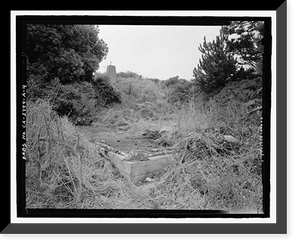 Historic Framed Print, Fort Barry, Signal Corps Radar 296, Station 5, Transmitter Building Foundation, Point Bonita, Marin Headlands, Sausalito vicinity, Marin County, CA - 4,  17-7/8" x 21-7/8"