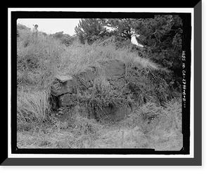 Historic Framed Print, Fort Barry, Bonita Ridge Access Road, Retaining Wall, Point Bonita, Marin Headlands, Sausalito vicinity, Marin County, CA - 2,  17-7/8" x 21-7/8"