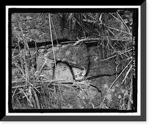 Historic Framed Print, Fort Barry, Bonita Ridge Access Road, Retaining Wall, Point Bonita, Marin Headlands, Sausalito vicinity, Marin County, CA - 5,  17-7/8" x 21-7/8"