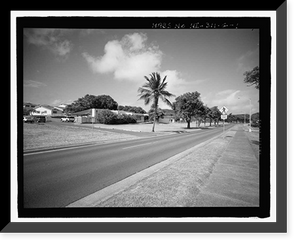 Historic Framed Print, U.S. Marine Corps Base Hawaii, Kaneohe Bay, C.P.O. Club & Married Enlisted Men's Quarters, O'Neal Street between Moffat & Lawrence Roads, Kaneohe, Honolulu County, HI,  17-7/8" x 21-7/8"