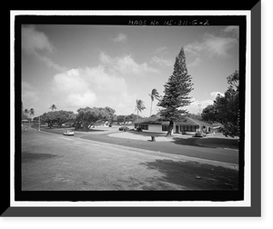 Historic Framed Print, U.S. Marine Corps Base Hawaii, Kaneohe Bay, C.P.O. Club & Married Enlisted Men's Quarters, O'Neal Street between Moffat & Lawrence Roads, Kaneohe, Honolulu County, HI - 2,  17-7/8" x 21-7/8"