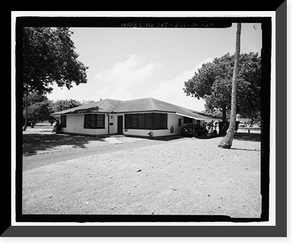 Historic Framed Print, U.S. Marine Corps Base Hawaii, Kaneohe Bay, C.P.O. Club & Married Enlisted Men's Quarters, O'Neal Street between Moffat & Lawrence Roads, Kaneohe, Honolulu County, HI - 10,  17-7/8" x 21-7/8"