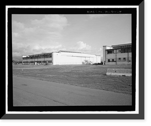Historic Framed Print, U.S. Naval Base, Pearl Harbor, Landplane Hangar Type, Wasp Boulevard and Gambier Bay Street, Pearl Harbor, Honolulu County, HI - 4,  17-7/8" x 21-7/8"