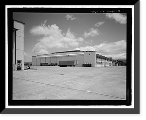 Historic Framed Print, U.S. Naval Base, Pearl Harbor, Landplane Hangar Type, Wasp Boulevard and Gambier Bay Street, Pearl Harbor, Honolulu County, HI - 5,  17-7/8" x 21-7/8"