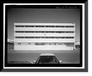Historic Framed Print, U.S. Naval Base, Pearl Harbor, Dry Provisions Storehouse, Quincy Avenue at North Road, Pearl Harbor, Honolulu County, HI - 3,  17-7/8" x 21-7/8"