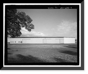 Historic Framed Print, U.S. Naval Base, Pearl Harbor, Temporary Storehouses - 1944 Type, North Road at Neches Avenue, Pearl Harbor, Honolulu County, HI - 4,  17-7/8" x 21-7/8"