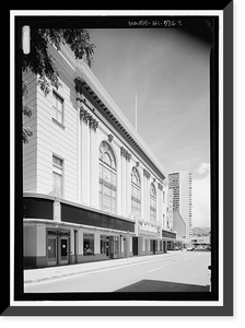 Historic Framed Print, Hawaii Theatre, 1130 Bethel Street, Honolulu, Honolulu County, HI,  17-7/8" x 21-7/8"