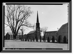 Historic Framed Print, Old Stone Church (Congregational), 3 High Street, East Haven, New Haven County, CT,  17-7/8" x 21-7/8"