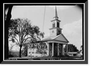 Historic Framed Print, First Congregational Church, Plainfield, Windham County, CT,  17-7/8" x 21-7/8"