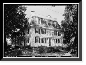 Historic Framed Print, Elisha Sheldon House, Litchfield, Litchfield County, CT,  17-7/8" x 21-7/8"