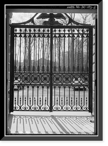 Historic Framed Print, Winterthur Museum Iron Gates, Route 52, Wilmington vicinity, New Castle County, DE - 3,  17-7/8" x 21-7/8"