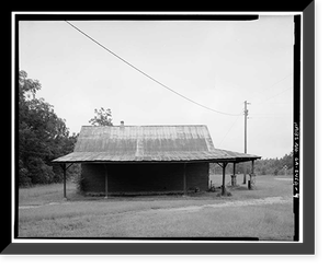Historic Framed Print, Jimmy Carter Boyhood Home, Commissary, Old Plains Highway (Lebanon Cemetery Road), Plains vicinity, Sumter County, GA - 4,  17-7/8" x 21-7/8"