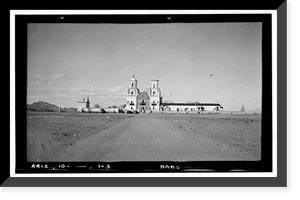 Historic Framed Print, San Xavier del Bac Mission, Mission Road, Tucson vicinity, Pima County, AZ,  17-7/8" x 21-7/8"