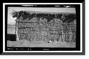 Historic Framed Print, Indian Mission Village of Bac, House No. 1, Tucson vicinity, Pima County, AZ - 2,  17-7/8" x 21-7/8"