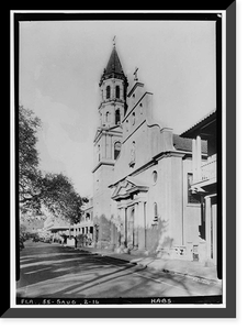 Historic Framed Print, The Cathedral, St. George & Cathedral Streets, Saint Augustine, St. Johns County, FL,  17-7/8" x 21-7/8"