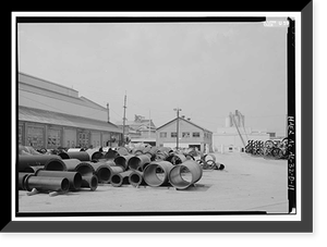 Historic Framed Print, United States Pipe & Foundry Company Plant, Machine Shop, 2023 St. Louis Avenue at I-20/59, Bessemer, Jefferson County, AL - 10,  17-7/8" x 21-7/8"