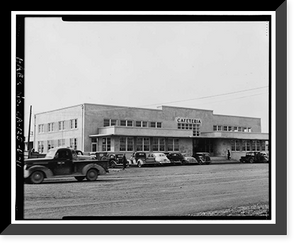 Historic Framed Print, Oakland Army Base, Private Exchange Cafeteria, Bataan Avenue & Attu Street, facing Post Headquart, Oakland, Alameda County, CA - 11,  17-7/8" x 21-7/8"