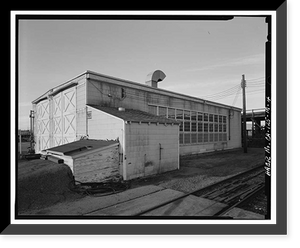 Historic Framed Print, Oakland Army Base, Railroad Engine Shop, Engineer Road & Wake Avenue, Oakland, Alameda County, CA - 4,  17-7/8" x 21-7/8"