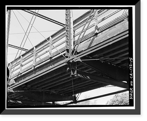 Historic Framed Print, Dry Creek Bridge, Spanning Dry Creek at Cook Road, Ione vicinity, Amador County, CA - 15,  17-7/8" x 21-7/8"