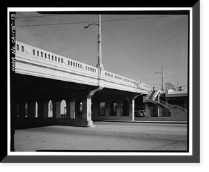 Historic Framed Print, First Street Bridge, Spanning Los Angeles River at First Street, Los Angeles, Los Angeles County, CA - 13,  17-7/8" x 21-7/8"