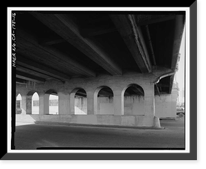 Historic Framed Print, First Street Bridge, Spanning Los Angeles River at First Street, Los Angeles, Los Angeles County, CA - 16,  17-7/8" x 21-7/8"