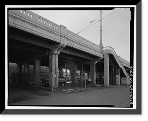 Historic Framed Print, First Street Bridge, Spanning Los Angeles River at First Street, Los Angeles, Los Angeles County, CA - 19,  17-7/8" x 21-7/8"