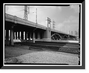 Historic Framed Print, First Street Bridge, Spanning Los Angeles River at First Street, Los Angeles, Los Angeles County, CA - 25,  17-7/8" x 21-7/8"