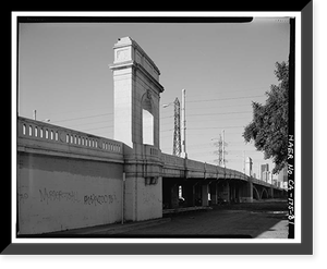 Historic Framed Print, First Street Bridge, Spanning Los Angeles River at First Street, Los Angeles, Los Angeles County, CA - 31,  17-7/8" x 21-7/8"