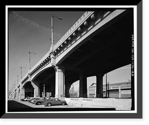 Historic Framed Print, Sixth Street Bridge, Spanning 101 Freeway at Sixth Street, Los Angeles, Los Angeles County, CA - 23,  17-7/8" x 21-7/8"