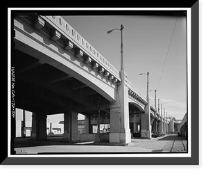 Historic Framed Print, Sixth Street Bridge, Spanning 101 Freeway at Sixth Street, Los Angeles, Los Angeles County, CA - 24,  17-7/8" x 21-7/8"