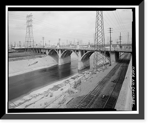 Historic Framed Print, Ninth Street Viaduct, Spanning Los Angeles River at Olympic Boulevard, Los Angeles, Los Angeles County, CA - 34,  17-7/8" x 21-7/8"