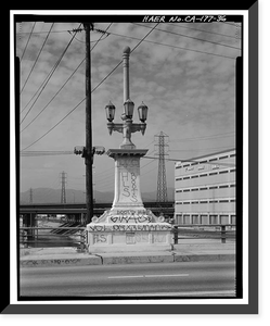 Historic Framed Print, Ninth Street Viaduct, Spanning Los Angeles River at Olympic Boulevard, Los Angeles, Los Angeles County, CA - 36,  17-7/8" x 21-7/8"